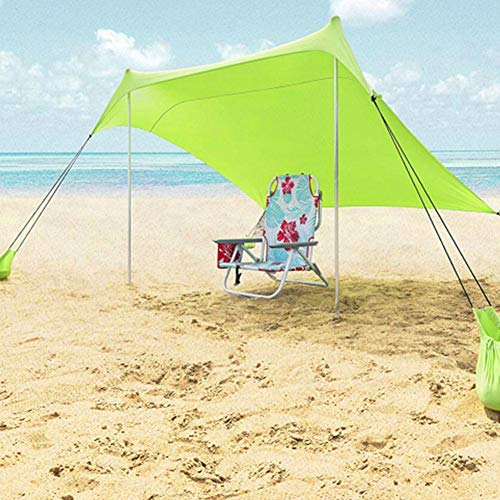 Tienda de campaña Tents Beach con Ancla de Arena, Toldo Sombrilla de Playa Resistente al Viento - Protección Solar UPF 50+ Carpa Refugio Grande con 4 Bolsas de Arena de Anclaje-210 170 cm