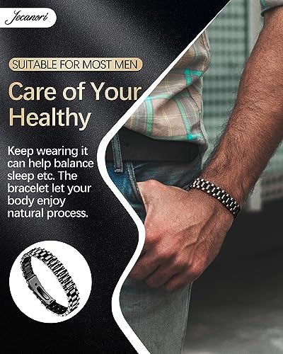 Image of Jecanori Magnetic Bracelets for Men - Men's Hematite Bracelet with Remove Tool & Jewellry Gift Box,Magnetic Field Therapy