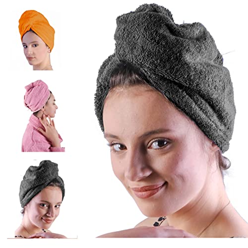 LLAMAXY Hair Towel 100% Pure Organic Cotton Hair Drying Towels Adult Child Hair Wraps Hair