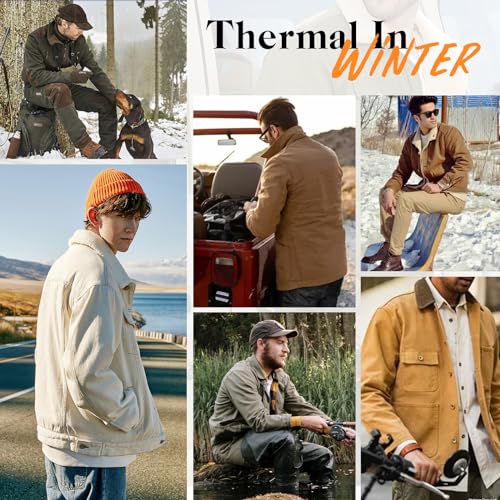 Image of Mens Winter Jacket Thick Thermal Warm Fleece Lined Sherpa Jacket 2026
