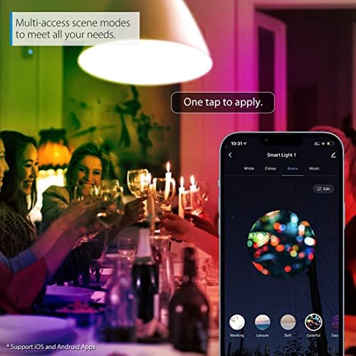 LVWIT B22 WiFi Smart Bayonet Bulb, 8.5W Bayonet RGB Colorfull Bulb 60W Equivalent,806LM ,Bluetooth Light Bulb ,Combining with an Alexa Echo and Google Assistant ,Smart Home Bulbs (Pack of 2 )