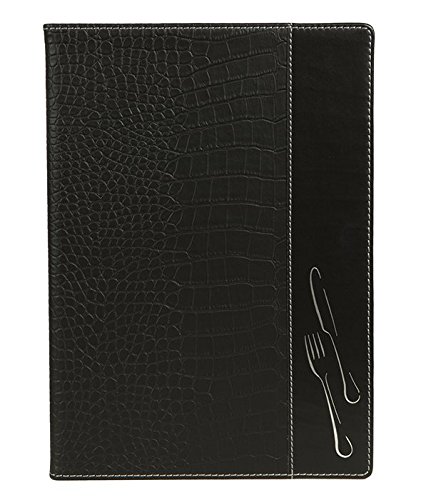 Preisvergleich Produktbild Securit MC-DRA4-CROC Speisekarten-Mappe Design Crocodile, DIN A4, schwarz