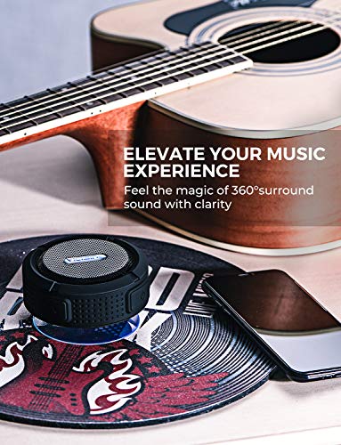 VicTsing SoundHot C6 Portable Bluetooth Speaker, Waterproof Bluetooth Speaker with 6H Playtime, Loud HD Sound, Shower Speaker with Suction Cup & Sturdy Hook, Compatible with iOS, Android, PC, Pad