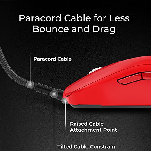 Image of BenQ Zowie FK2-B Special Edition V2 RED Symmetrical Gaming Mouse for Esports |Regular Weight | Paracord Cable & 16-Step Scroll | Driverless | Matte Coating | Medium Size
