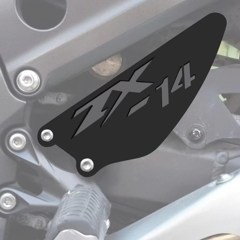 Aluminum Foot Pedal Heel Guard Plates For Kawasaki Ninja ZX14 / ZX14R (2006-2017) – Black CNC-Made Motorcycle Accessories - View #10