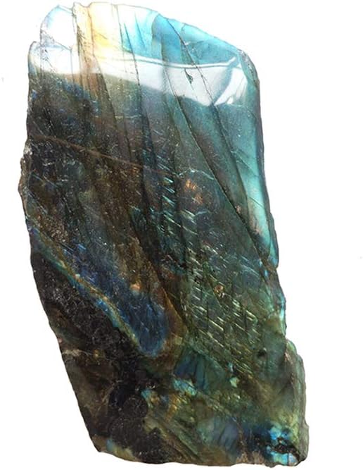 1 Piece Natural Rough Labradorite Crystal Healing Stone with Polished Face