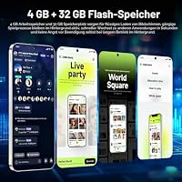 JoyHandy 4G Smartphone Unlocked, 6.6'' HD Display, 4GB+32GB (256GB Expandable), Android 12, 16MP+13MP Dual Camera, Face Unlock, OTG, Type-C, GPS,Dual SIM 4G Mobile Phone (Black) – Ansicht 4