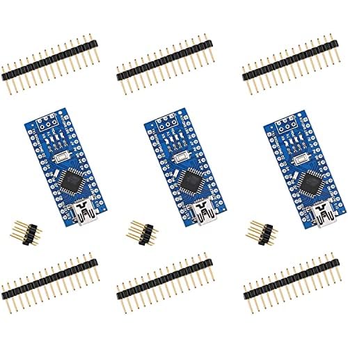 ELEGOO 3 PiÃ¨ces Carte Nano ATmega modÃ¨le de 328P Micro ContrÃ´leur Module Board Compatible avec Les projets Arduino IDE Conforme RoHS