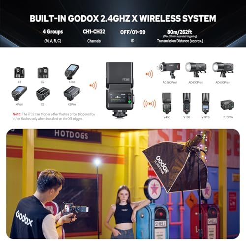 GODOX IT32 TTL Camera Flash with X5F Wireless Flash Trigger for FUJI - view 4