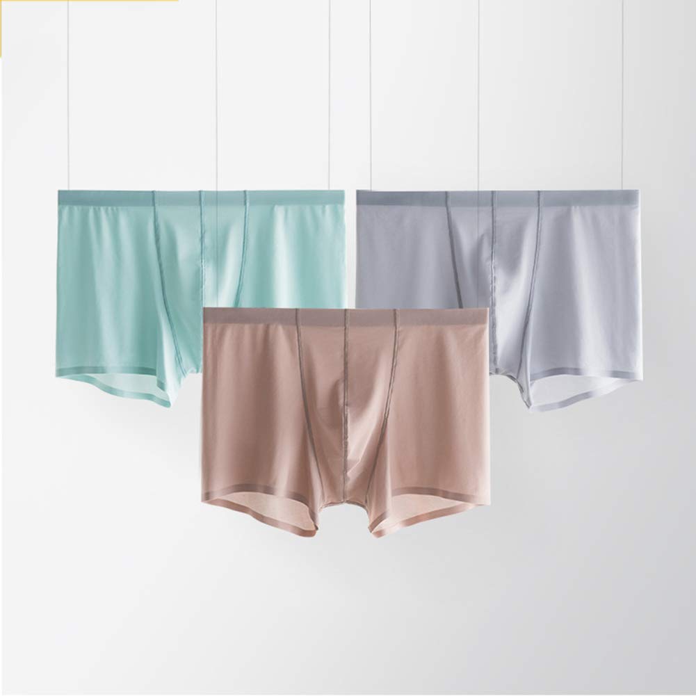 ELEAMOTransparent Ice Silk Underwear, Men's Sexy Boxer Shorts, Seamless Underwear, Comfortable And Ultra-Thin Breathable 3D Cutting
