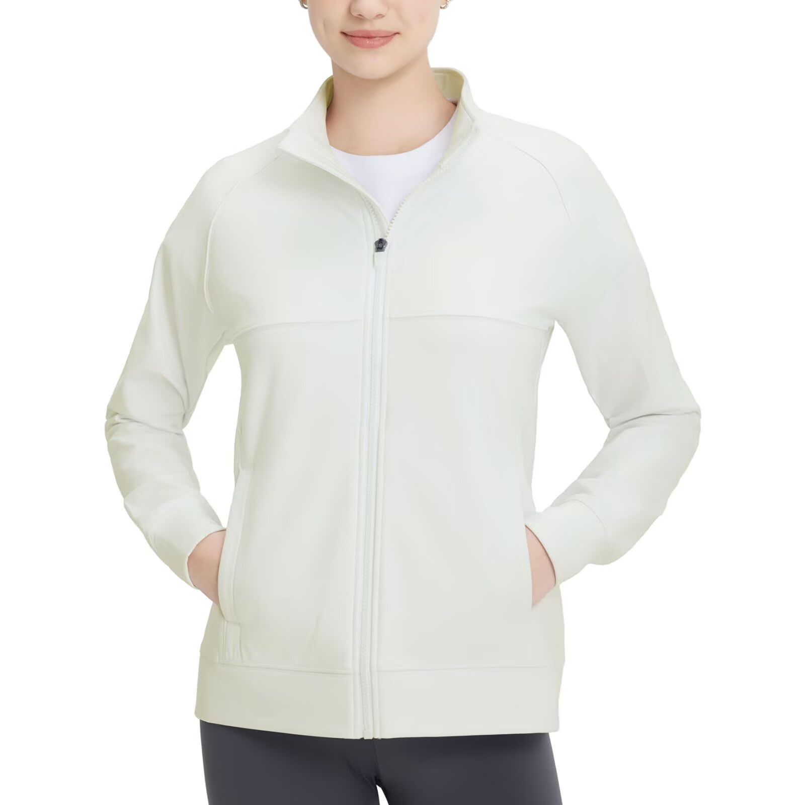 M MAELREG Womens Zip Up Fleece Lined Jacket Lightweight Warm Casual Thermal Winter Jackets with Pockets Outdoor