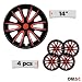 OMAC 4X Radkappen Radzierblenden Radblenden 14" Zoll Stahlfelgen Matt Schwarz-Rot