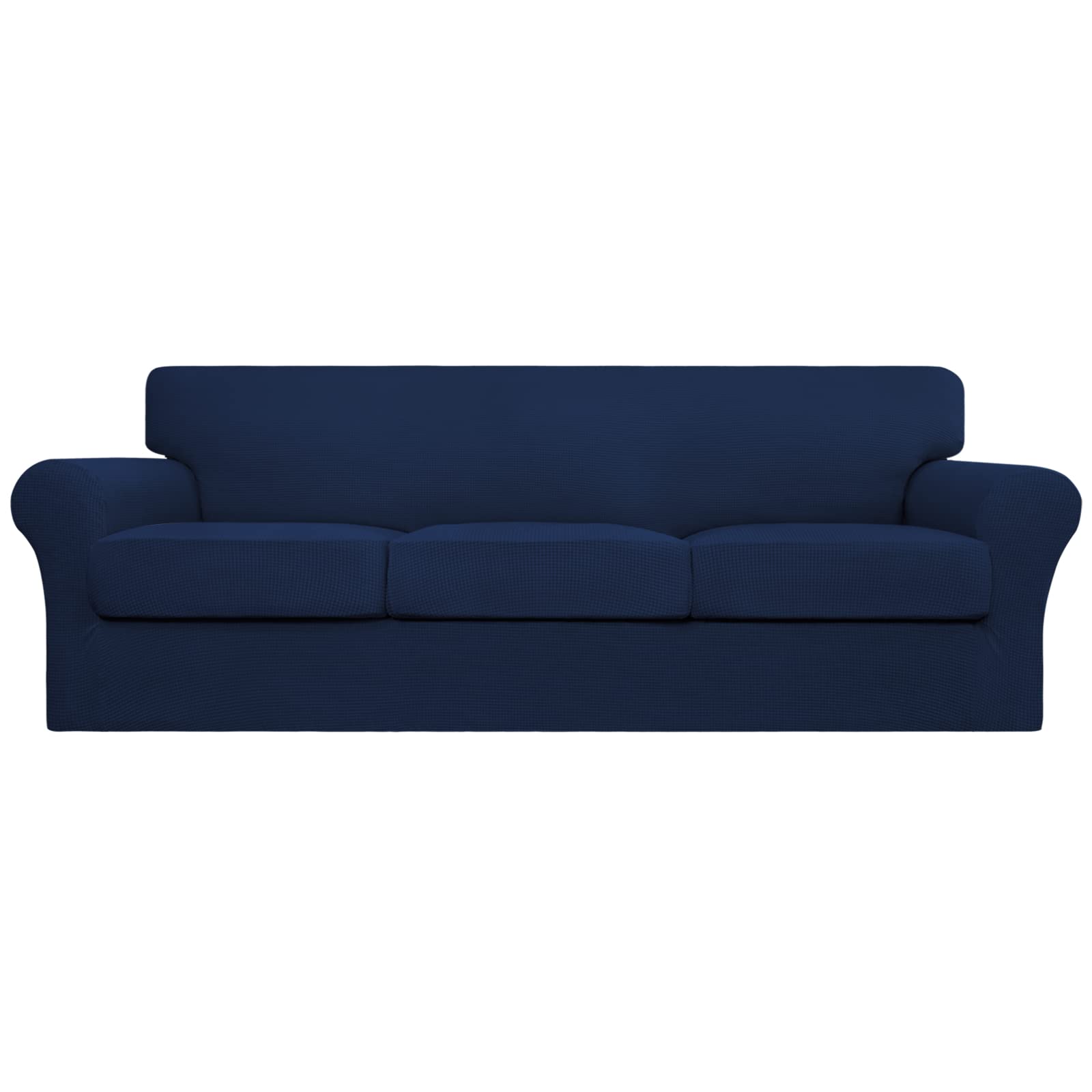 Easy-Going 4 Pieces Stretch Couch Cover Oversized Sofa Cover for Dogs Washable Sofa Slipcover for 3 Separate Cushion Couch Spandex Elastic Furniture