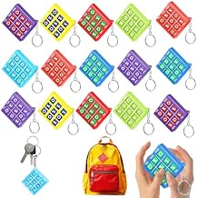 Zomiboo 16 Pcs Tic Tac Toe Game Party Favor Birthday Goodie Bag Basket Stuffers Keychains for Kids 8-12 End of Year Gift Classroom Prize Treasure Chest Carnival Prize Box Exchange Gift 6 Color