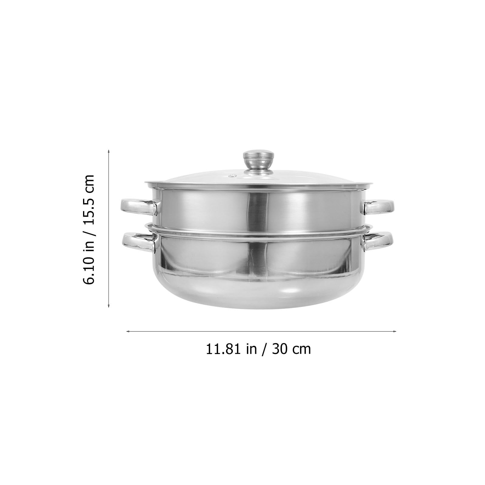 PRETYZOOM 1 juego de ollas de vapor de ánfora con tapa, utensilios de cocina ricos para cocinar al vapor, olla de vapor de 2 niveles, suministros de cocina, olla de vapor de acero inoxidable, vidrio