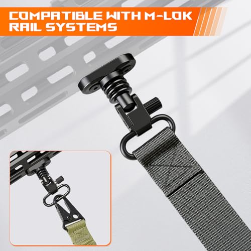 Image of QD Sling Swivel Stud for QD Sling Mount, Heavy Duty Steel Quick Detach Sling with Button