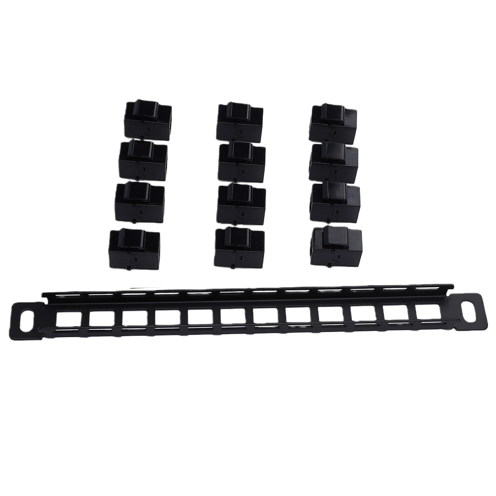 Panneau de Brassage 12 Ports 0,5U CAT6 avec 12 Coupleurs Passe-partout pour Support Mural D'armoire Réseau de Support de Serveur de 10 Pouces
