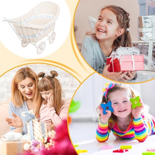 Cochecitos de mimbre sintético decorativos para organizar habitaciones de niñas y eventos 5