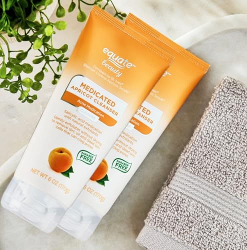 Equate Beauty Medicated Apricot Cleanser, Salicylic Acid Face Scrub, Paraben Free, Deep Pore...