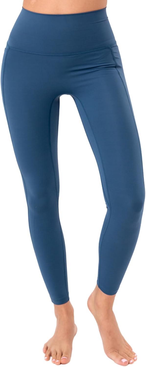 Coral Reef Swim High-Waisted Work Leggings for Women with Tummy Control Waist, Hidden Phone Pocket - Deep Blue (XXS - 3XL)