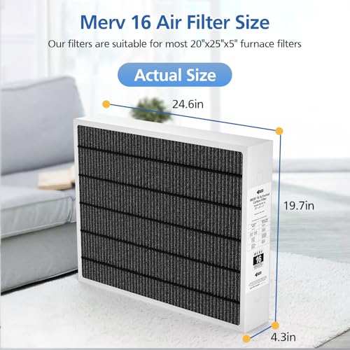 Image of 20x25x5 MERV 16 Air Filter Compatible with Lennox HCC20-28 HVAC System