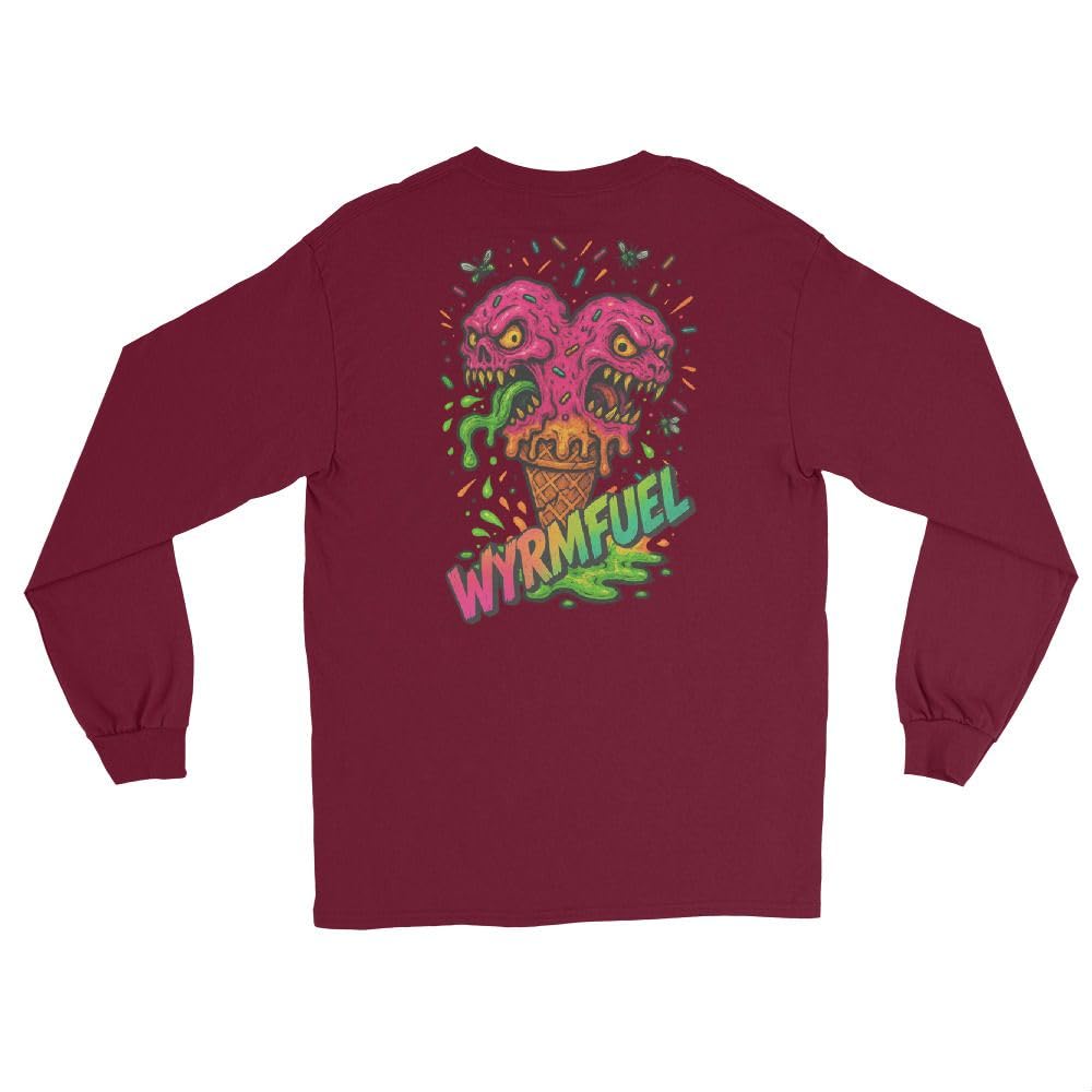 Maglietta a maniche lunghe con grafica punk Scream Cone | Skate Streetwear unisex in cotone pesante | marchio indipendente