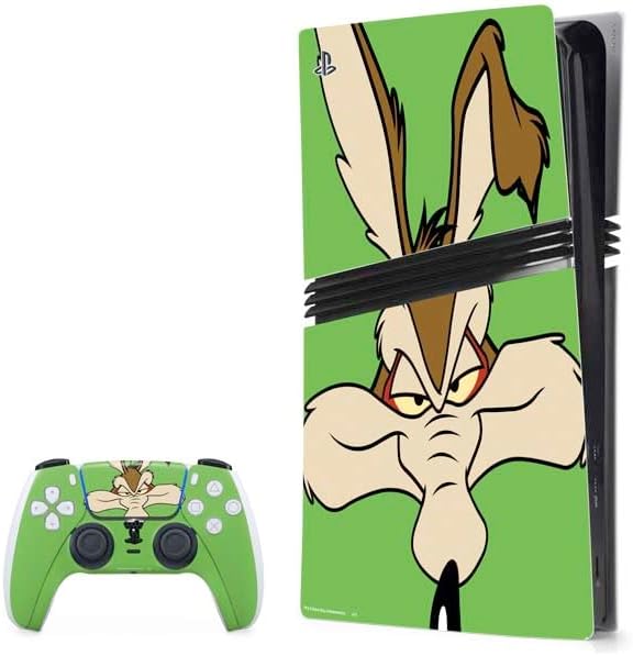 Skinit Decal Gaming Skin Compatible with PS5 Pro Bundle - Officially Licensed Looney Tunes Wile E Coyote Double Design