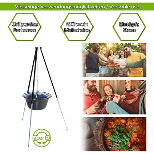 acerto 31786 originele Hongaarse goulashketel (6 liter) + driepoot frame (120 cm) * geëmailleerd * krasbestendig… - Image 7