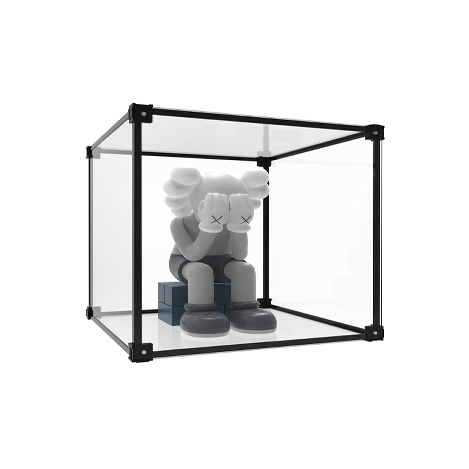 Vitrina de acrílico, Vitrina apilada Transparente, Vitrina de coleccionista a Prueba de Polvo, Puerta autoensamblada, Modelo de muñeca de Juguete, colección de muñecas de automóviles (55x30x25cm