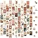 100 Pièces Kit de Collage Mural Boho Image Esthétique, Art Mural Boho Beige Affiches et Autocollants de Peintures Végétales Décor de Chambre Boho Collection de Photo à La Mode pour Filles