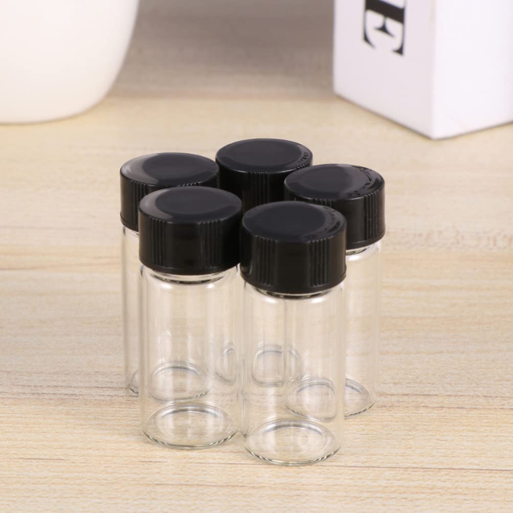 tubo transparente contenedor tubos de ensayo, 100 frascos de vidrio con tapón de rosca, frascos de fondo plano transparente de 5 ml, frasco de recolección de líquido transparente, tubo de ensayo for m