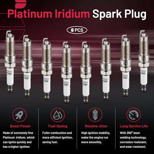 Image of BDFHYK Iridium Spark Plugs SP509 Compatible with Mercury Mountaineer,Compatible with Lincoln Navigator, Expedition Explorer Mustang F-150 F-250 F-350 Super Duty 4.6L 5.4L V8 for HJFS24FP 5507 Set of 8