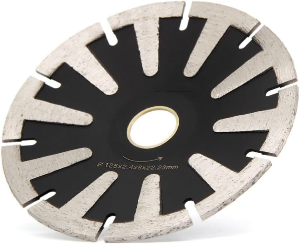 Diamentowe tarcze tnące do szlifierki kątowej， 1 sztuka 125mm zakrzywiona tarcza diamentowa do granitu i betonu, tarcza tnąca 5" w kształcie łuku, do cięcia na sucho i mokro, zęby ochronne T