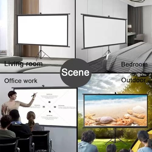 Pantalla de proyector manual 60in 4:3 con trípode negro miniatura 7