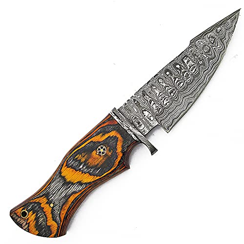 PAL 2000 KNIVES Custom Handmade Damascus Steel 10 Inches Skinner Knife with Sheath 9958