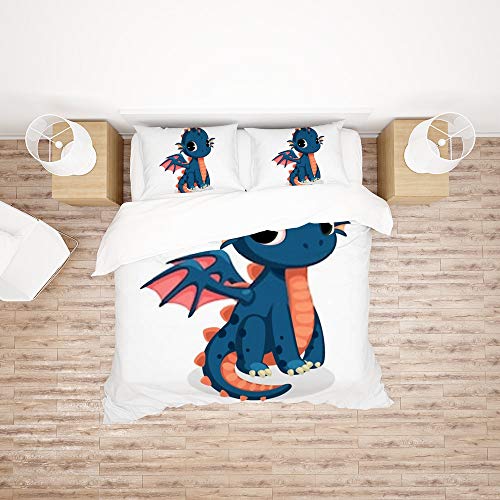 Parure de lit bébé dragon légère et super douce en microfibre de polyester