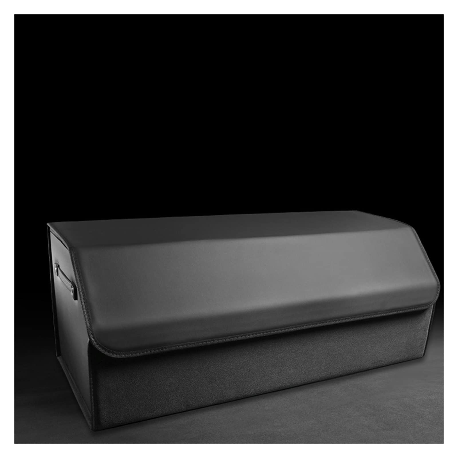 Dfrywdgsey Black Pu Leather Car Trunk Organizer(Black)