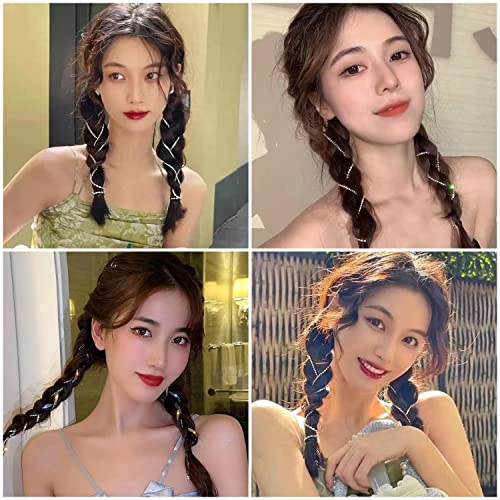 8 piezas cadenas de cabello con strass y pinzas miniatura 5