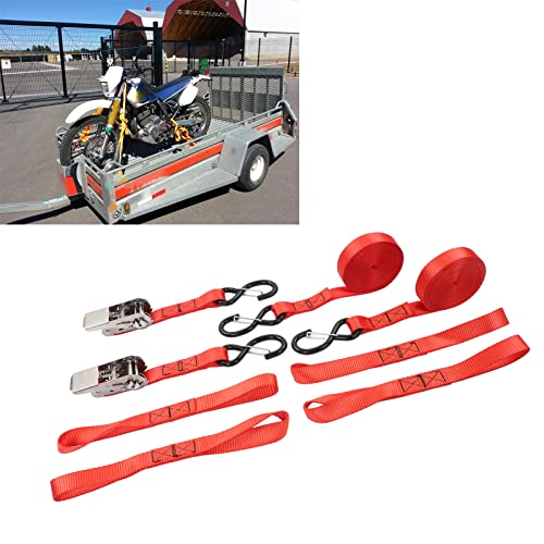 Cargo Tie Down Strap,5 Meter Red 1763Lb Pull Strength Secure Ratchet Bundle Tension Pressing Fastening Belt For Ship Transport Fixing #TOP1
