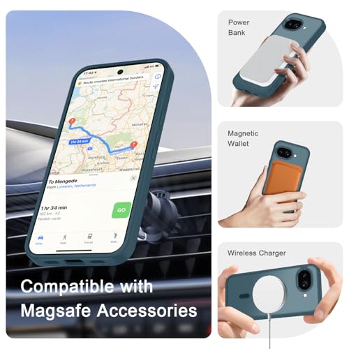 Image of for Google Pixel 10a Case, Matte Magnetic Phone Cover [with 1 Screen Protector] [Support for MagSafe] [Shockproof Military Grade Protection] Translucent Frosted Back, Lavender Gray