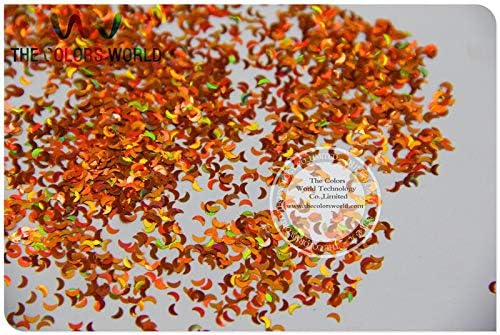 LM-41 Size 3 mm Laser Holographic Light Copper Color Glitter Paillette Moon Shape spangles for Nail Art DIY supplies1pack=50g