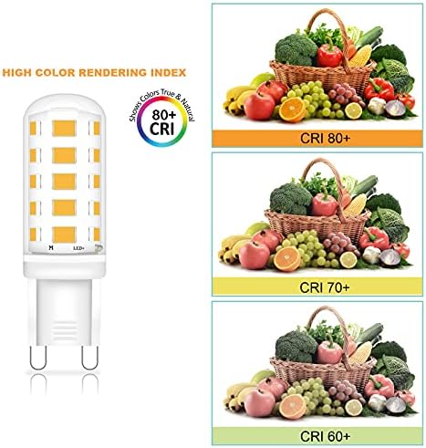 Huoqilin G9 Led Bulbs 3W,28W Halogen Light Bulbs Equivalent,270Lm Warm White 3000K, No Flicker Non Dimmable,Pack of 4