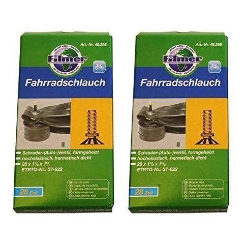 Filmer 2 x Fahrradschlauch 28 x 1 3/8 x 1 5/8 Schrader- ventil thumbnail