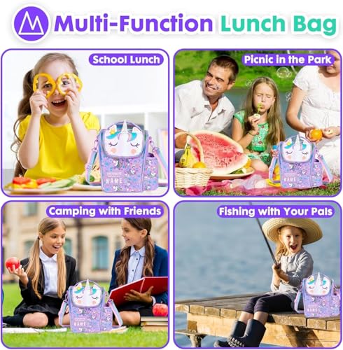 Image of Kids Double Decker Cooler Insulated Lunch Bag Large Tote for Boys, Girls, Men, Women, with Adjustable Strap (truck-ln-bag-01)