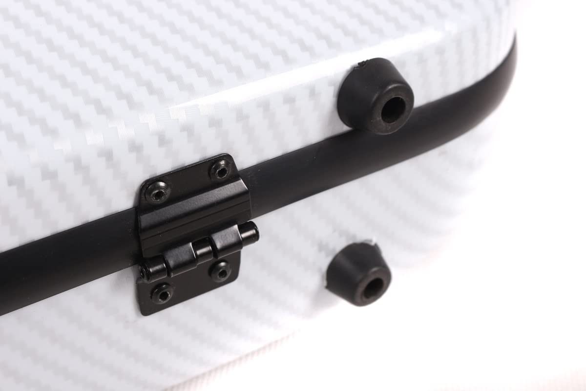 WUQIMUSC - Estuche para violín de fibra de vidrio duradero de 4/4 de tamaño completo, con forma triangular, ligero, fuerte, con higrómetro integrado
