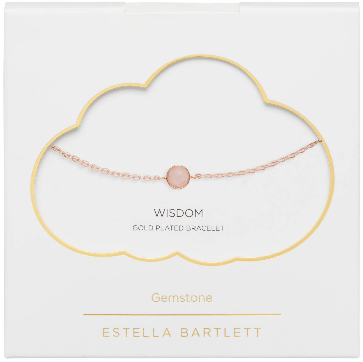Estella Bartlett Gemstone Mini Gemstone Chain Bracelet - Rose Gold Plated - Rose Quartz