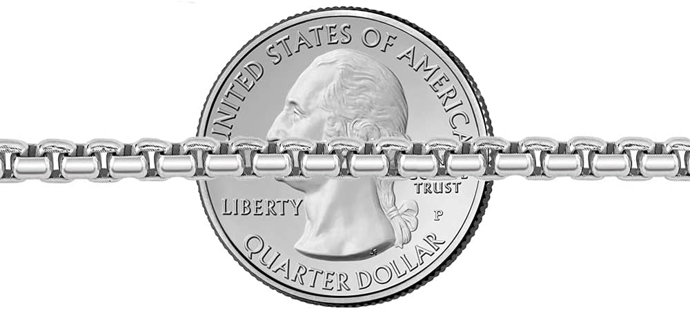 Savlano 925 Sterling Silver Italian Solid Round Box Rhodium Plated Chain Necklace Comes With Gift Box for Women & Men - Made in Italy - Image 3