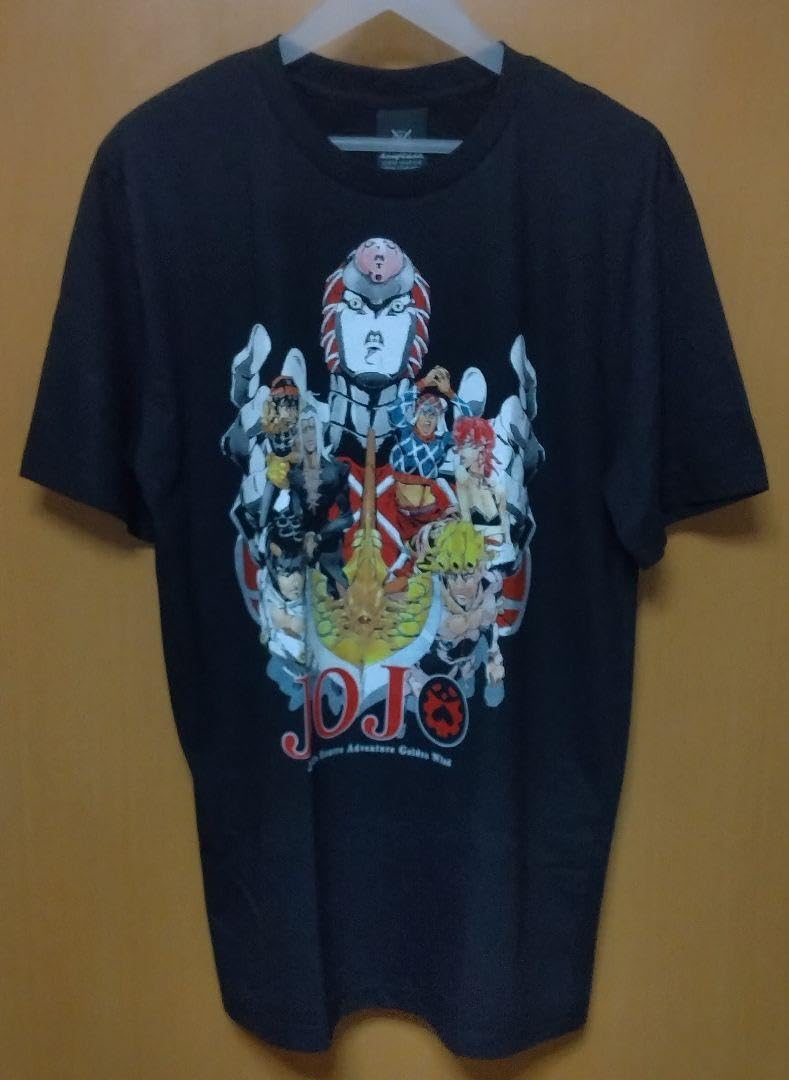 新品:ジョジョの奇妙な冒険「黄金の風●ロゴ入りプリントTシャツ」 新品:ジョジョの奇妙な冒険「黄金の風○ロゴ入りプリントTシャツ