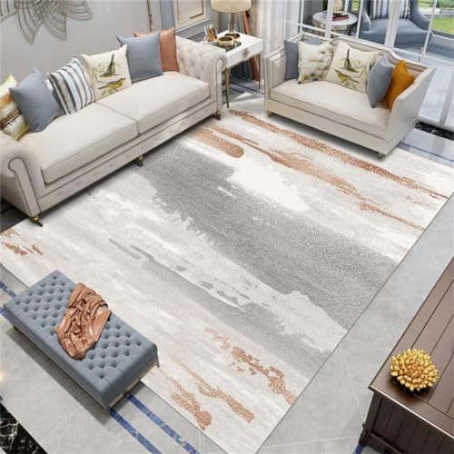Tapis enfants gris minimaliste 200x290cm lavable et ultra résistant au temps
