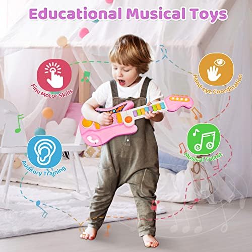 Kid Toddler Toy Guitar 2 in 1 Music Toys Fun Electric Piano Guitars